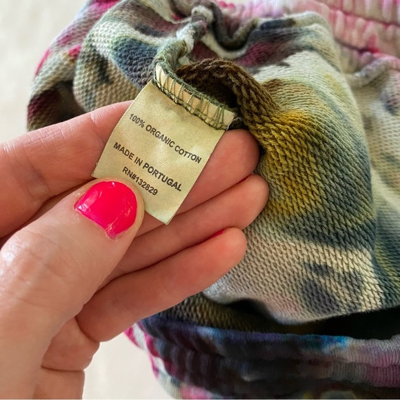 Tularosa Tie Dye Shorts Womens Small Organic Cotton Pockets Upcycled Pink Blue - Picture 6 of 10